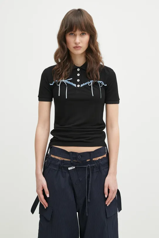 Andersson Bell polo shirt Halter String Pique Polo slim black atb1255w