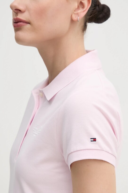 Polo tričko Tommy Hilfiger WW0WW45429 ružová