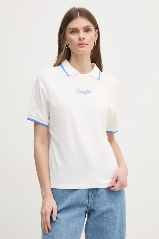 Поло Tommy Hilfiger с эластаном белый WW0WW45516