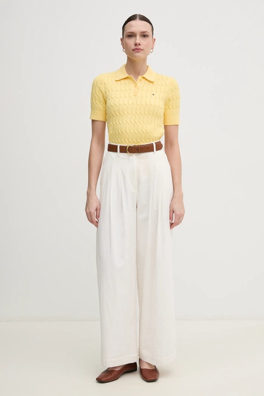 Бавовняний светр Tommy Hilfiger WW0WW45210 жовтий SS25