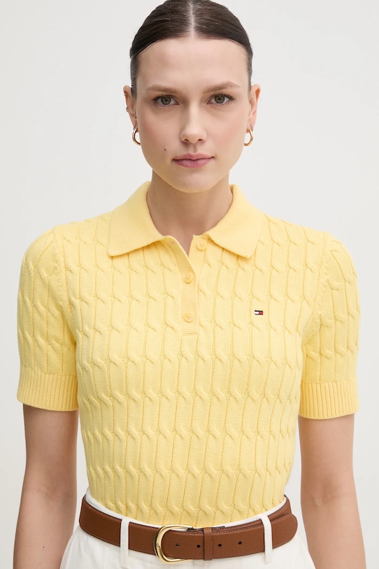 Бавовняний светр Tommy Hilfiger жовтий WW0WW45210