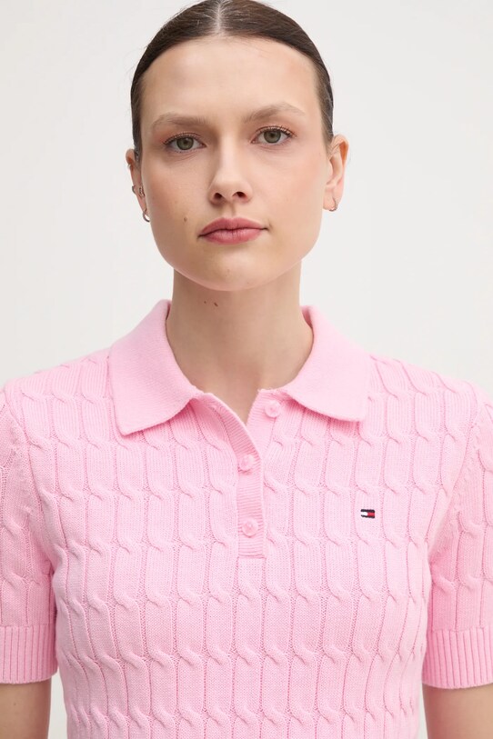 Бавовняний светр Tommy Hilfiger рожевий WW0WW45210