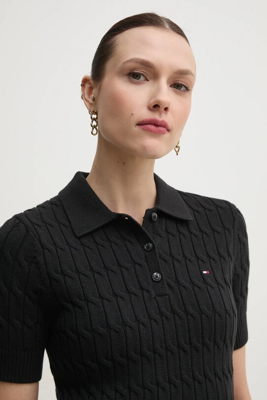 Хлопковый свитер Tommy Hilfiger чёрный WW0WW45210