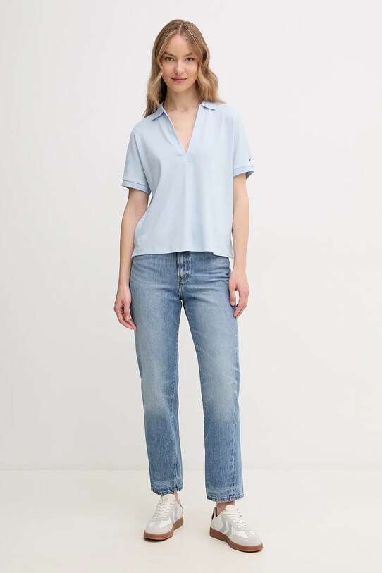 Поло Tommy Hilfiger WW0WW44512 блакитний SS25