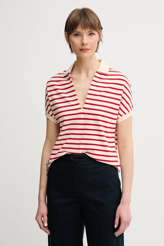 Tommy Hilfiger poló elasztánnal piros WW0WW44512