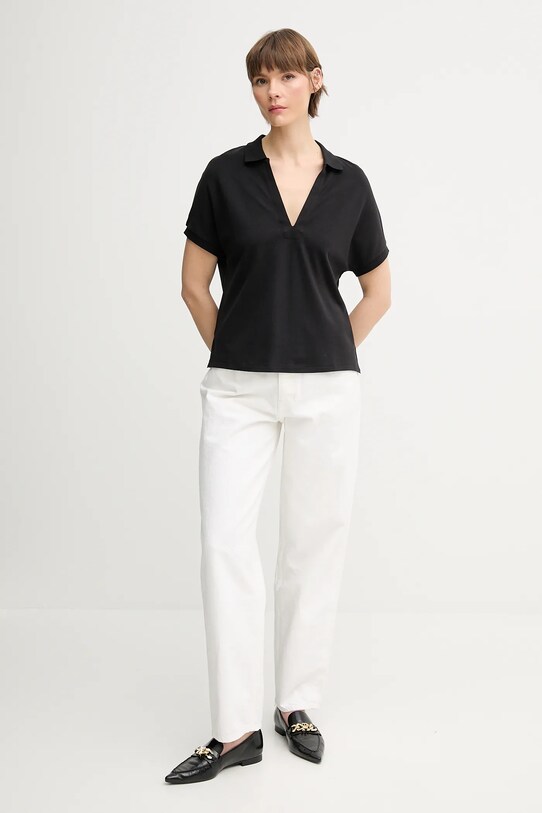 Tommy Hilfiger poló WW0WW44512 fekete SS25