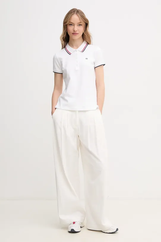 Πόλο Tommy Hilfiger WW0WW44517 λευκό SS25