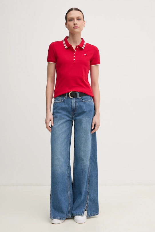 Tommy Hilfiger poló WW0WW44517 piros SS25