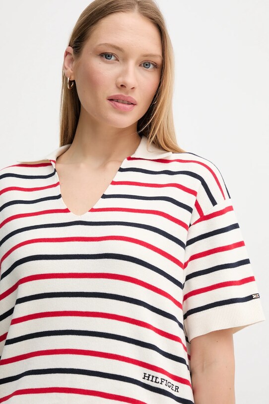 Βαμβακερό πουλόβερ Tommy Hilfiger μπεζ WW0WW45400