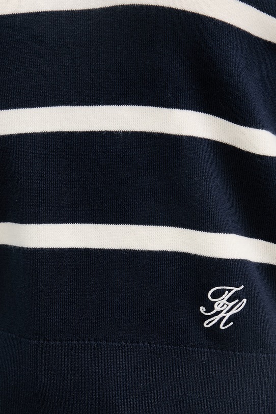 Tommy Hilfiger Pletena polo majica ženska od pamuka WW0WW45400 mornarsko plava