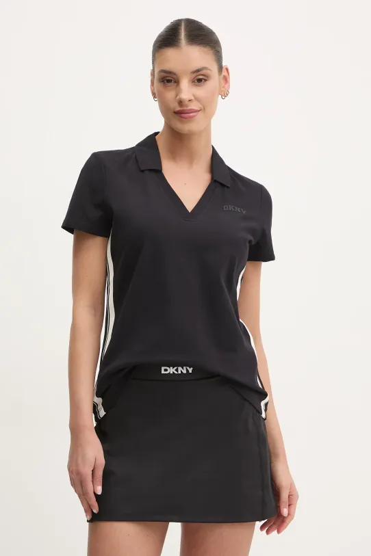 Dkny polo z elastanem czarny DP5T1212