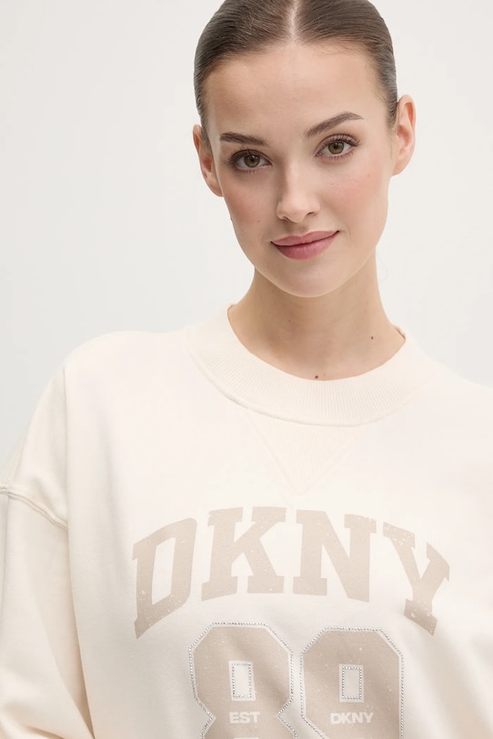 Dkny felpa in cotone beige DP5T1230
