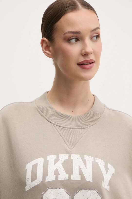 Dkny felpa in cotone beige DP5T1230