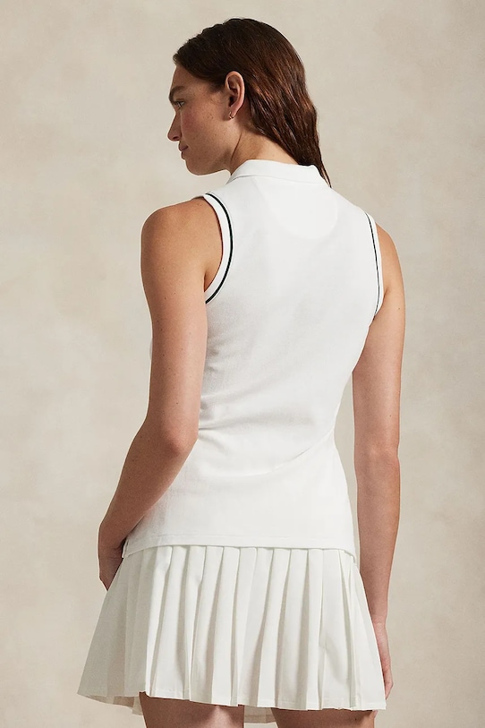 Хлопковый топ Polo Ralph Lauren Wimbledon Collection 211970412 белый SS25