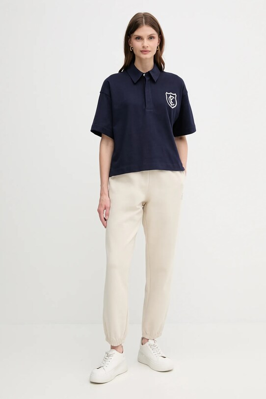 Calvin Klein Jeans polo bawełniane LV047B209G granatowy SS25
