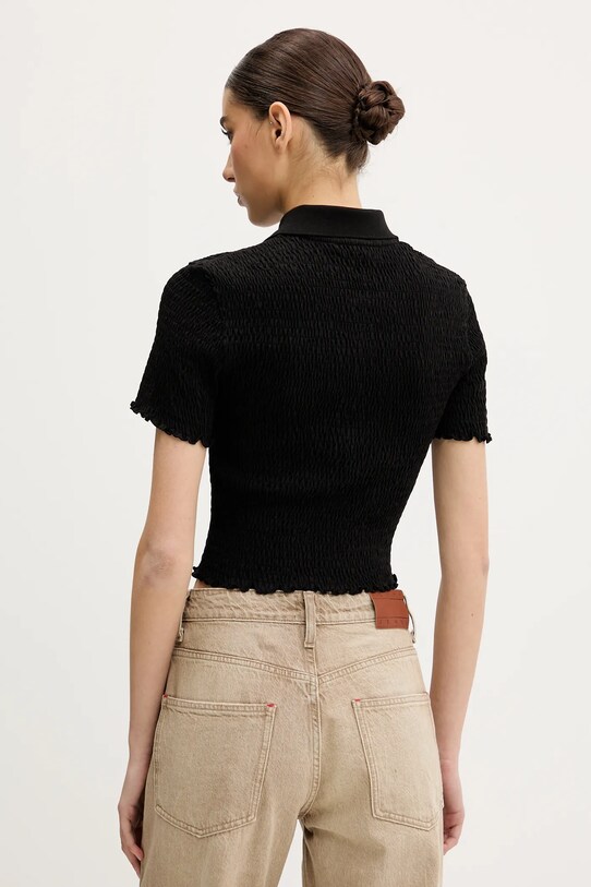 Дрехи Тениска с яка Tommy Jeans DW0DW20296 черен