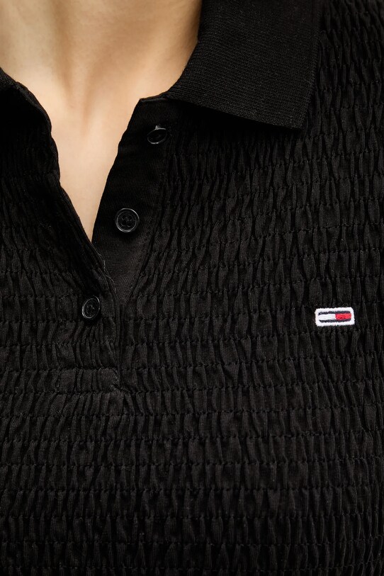 Тениска с яка Tommy Jeans DW0DW20296 черен