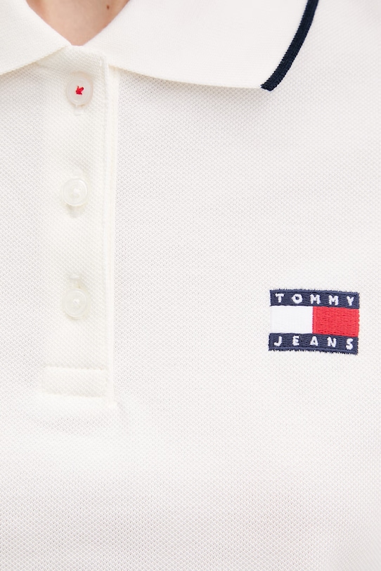 Tommy Jeans polo damskie bawełniane z elastanem DW0DW21363 beżowy