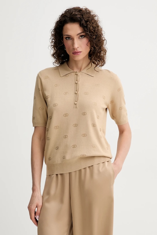 Liu Jo maglione colletto abbottonato verde WA5055.MS49I