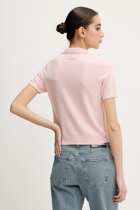 Îmbrăcăminte Guess Jeans tricou polo din amestec de lână W5GR03.Z3HO2 roz