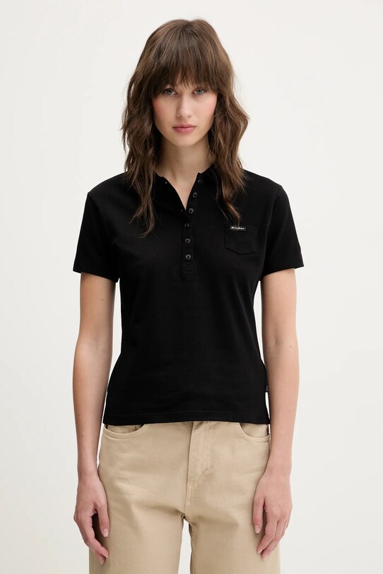 Polo Guess Jeans Z elastanom črna W5GP73.KCYR1