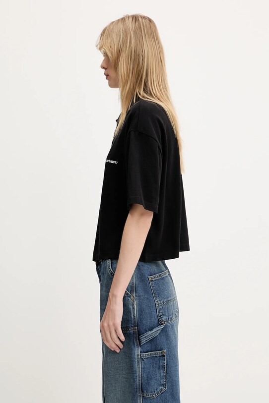 Bavlnené polo tričko Carhartt WIP S/S Carhartt Script Polo TS I034553.89XX čierna SS25