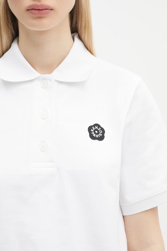 Kenzo polo de bumbac Boke Flower 2.0 alb FF52TS1604SB.01