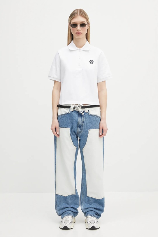 Kenzo polo de bumbac Boke Flower 2.0 FF52TS1604SB.01 alb