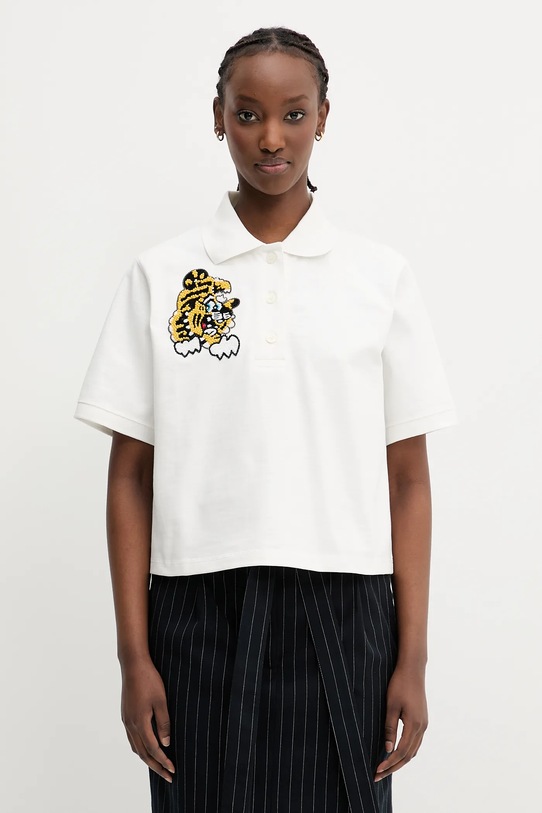 Kenzo polo bawełniane regular biały FF52TS1704SB.02