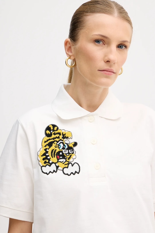 Kenzo polo bawełniane biały FF52TS1704SB.02