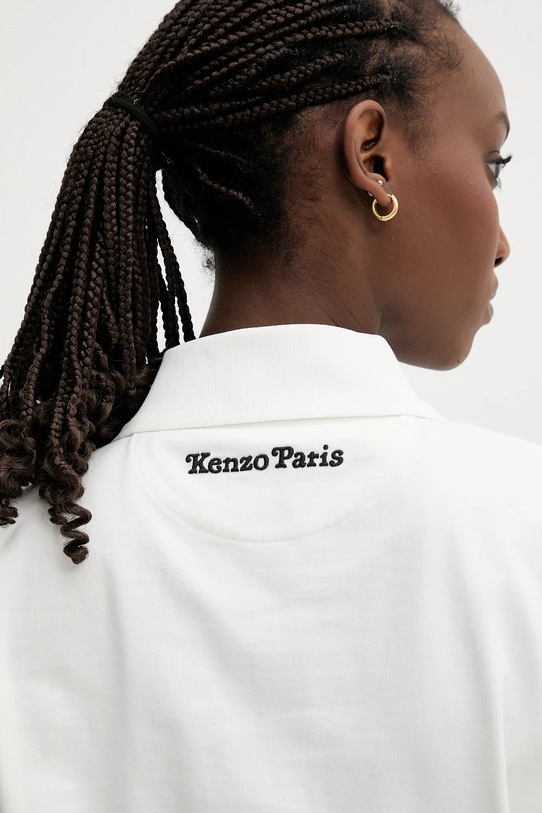 Памучна тениска с яка Kenzo бял FF52TS1704SB.02