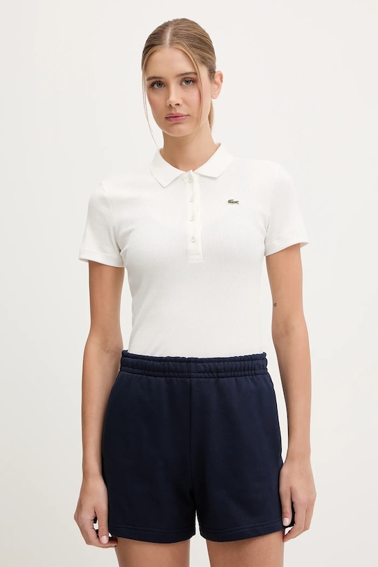 Lacoste polo bawełniane bawełna beżowy DF5377