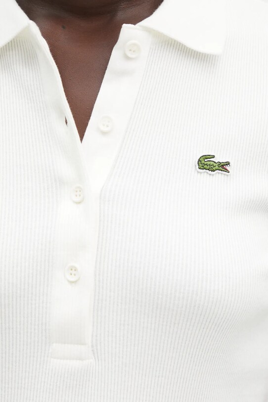 Bavlněné polo tričko Lacoste DF5377 béžová