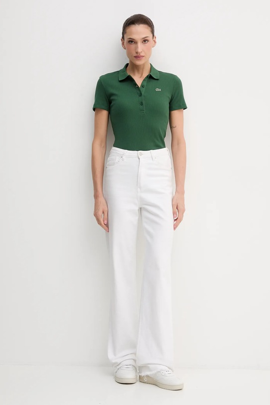 Lacoste polo bawełniane DF5377 zielony SS25