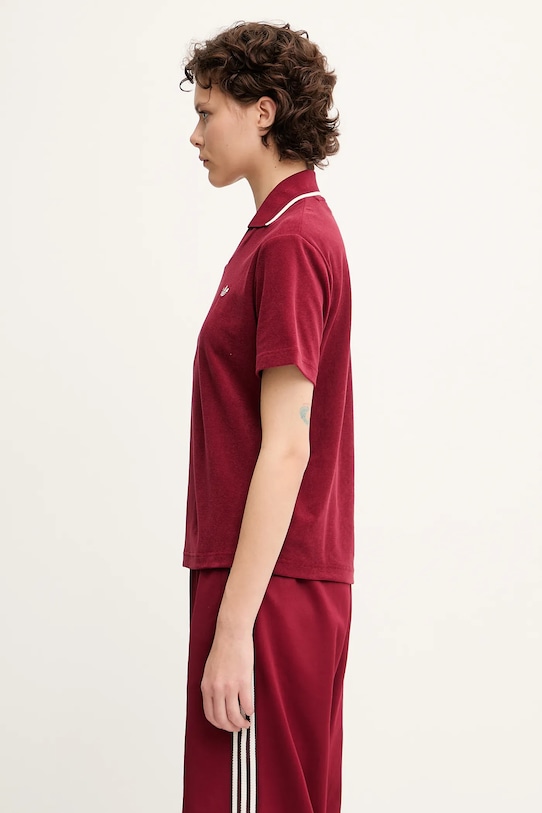 Памучна тениска с яка adidas Originals x Wales Bonner Terry Terry JW1122 червен SS25