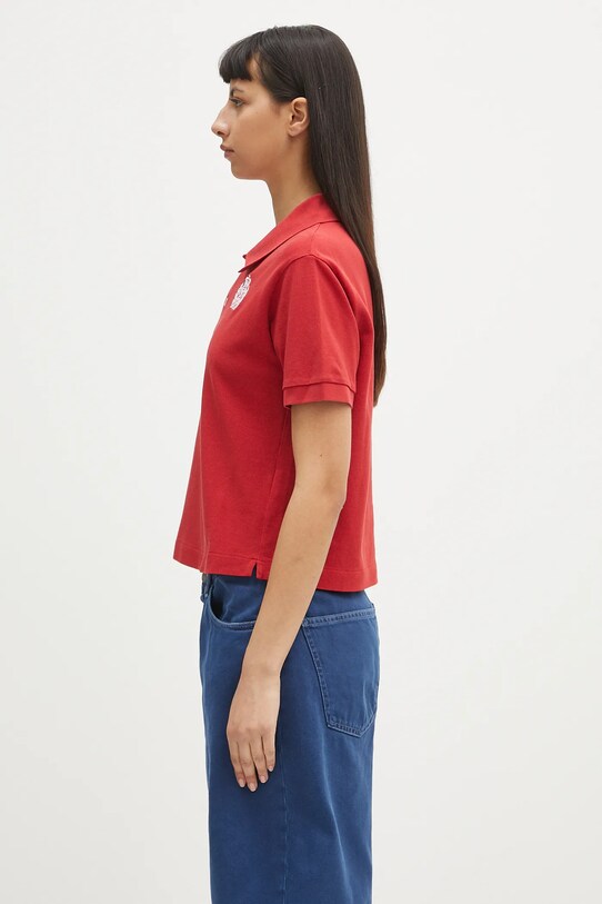 Sporty & Rich polo bawełniane H&W Crest Pique TO085606241RE15 czerwony SS25