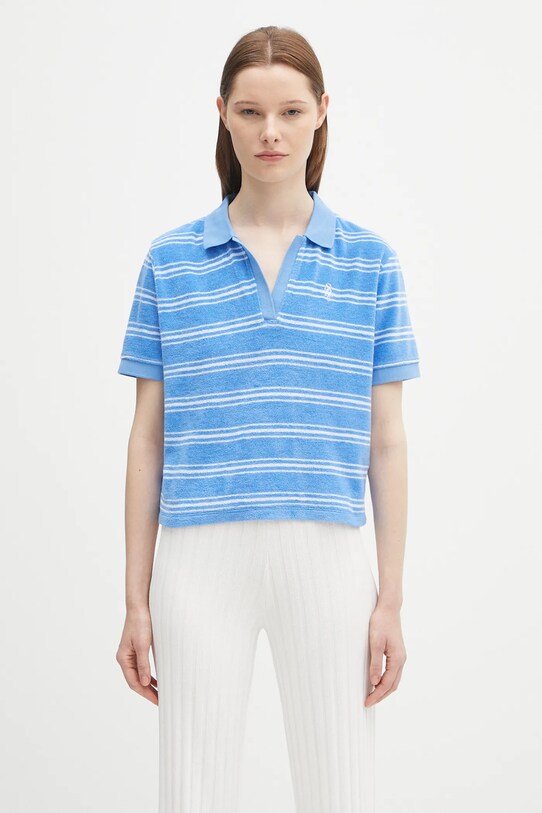Sporty & Rich polo in cotone Src Terry regolare blu TO001620302BL24