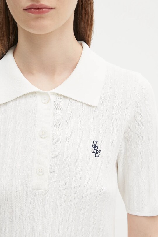 Πόλο Sporty & Rich Src Ribbed Polo μπεζ WS069620305WH37