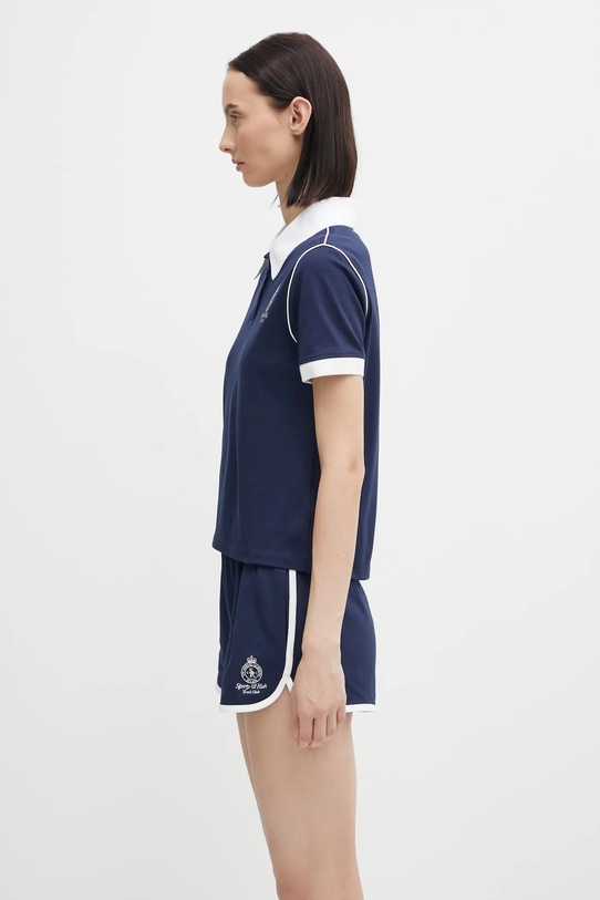 Sporty & Rich polo Crown 70S Pique TO057621304BL107 granatowy AW25