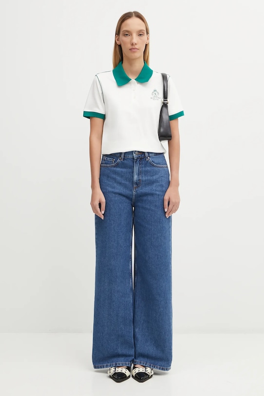 Sporty & Rich polo Crown 70S Pique TO057621304WH27 biały