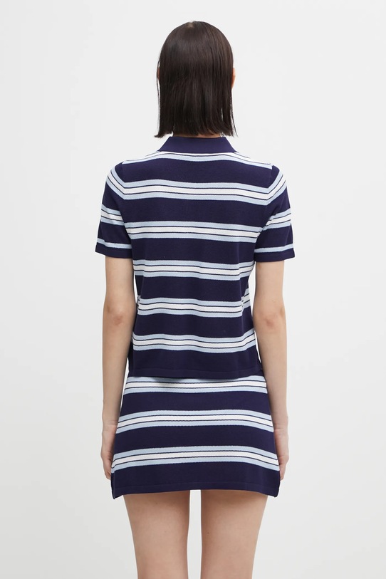 Odzież Sporty & Rich polo Serif Logo Silk Pique Cropped Polo TO076621300BL121 granatowy