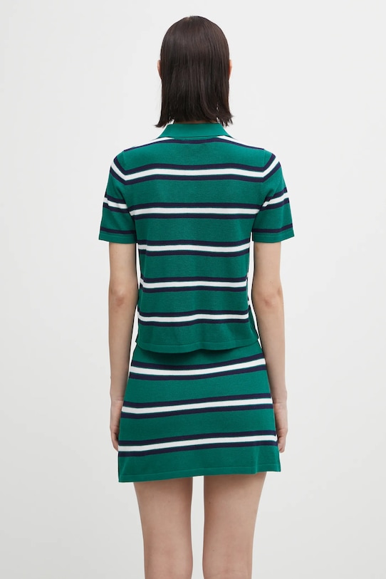 Clothing Sporty & Rich polo shirt with added silk Serif Logo Silk Pique Cropped Polo TO076621300GR50 green