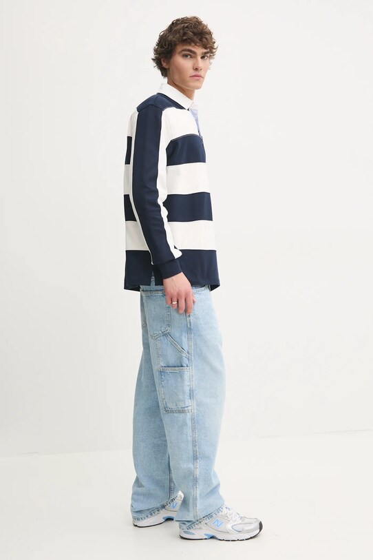 Bavlnené tričko s dlhým rukávom Tommy Jeans DM0DM20666 tmavomodrá SS25