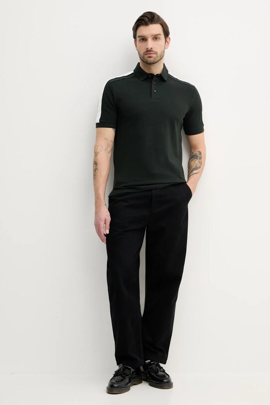 Памучна тениска с яка Armani Exchange XM000307.AF10366 зелен SS25