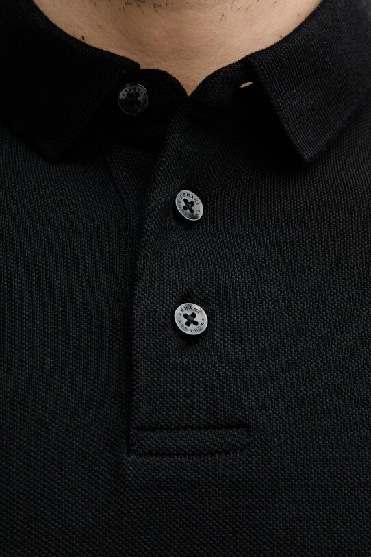Памучна тениска с яка Armani Exchange XM000307.AF10366 черен