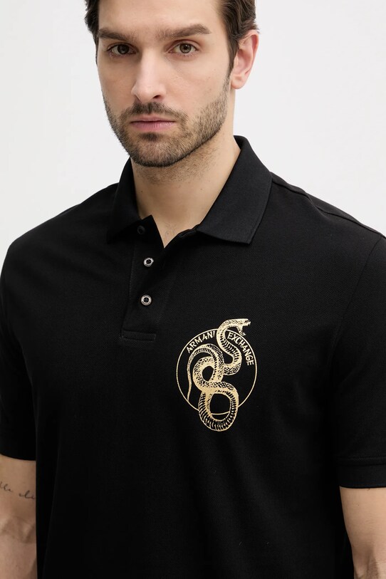 Armani Exchange polo de bumbac negru XM000215.AF10366