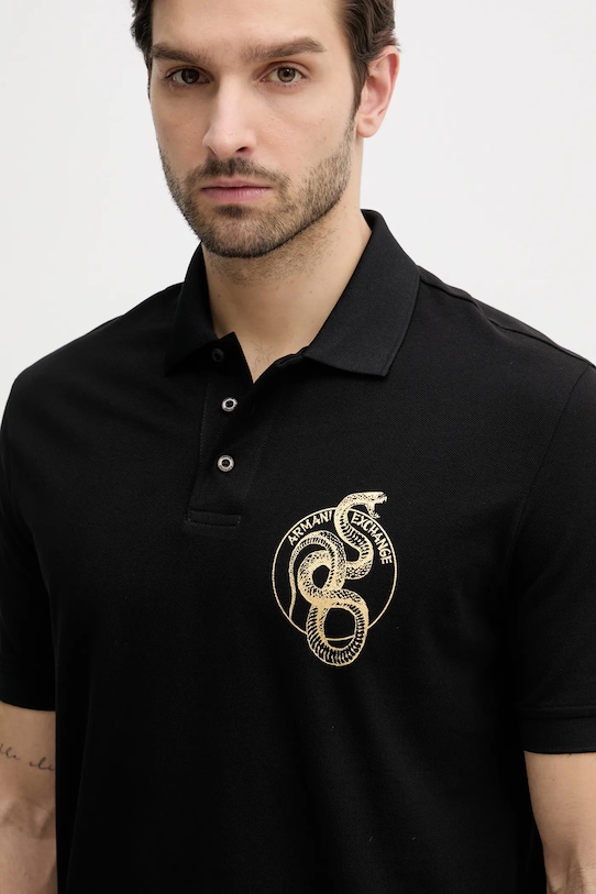 Armani Exchange polo bawełniane czarny XM000215.AF10366