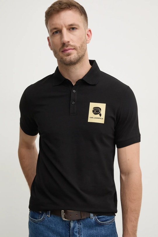 Karl Lagerfeld tricou polo negru 745460.551235