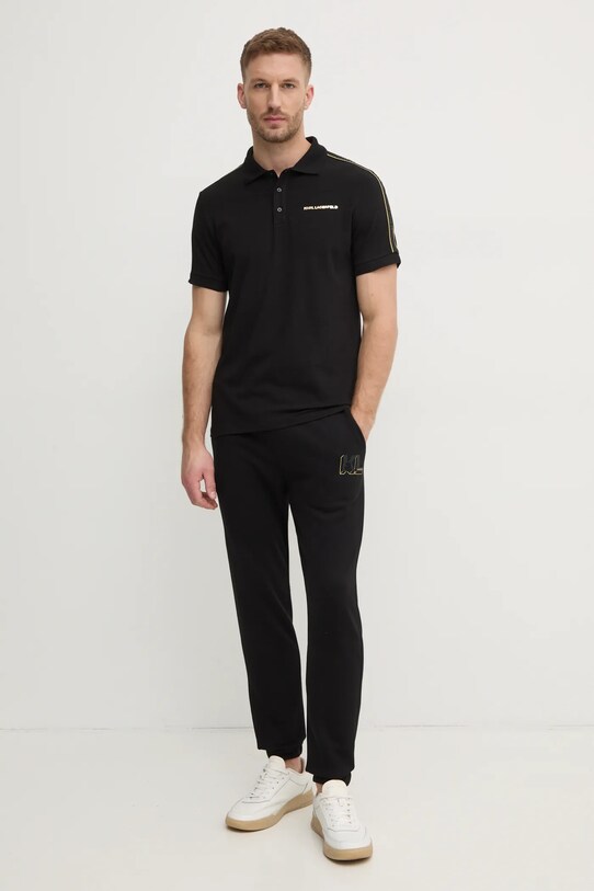 Karl Lagerfeld tricou polo 745461.551235 negru SS25