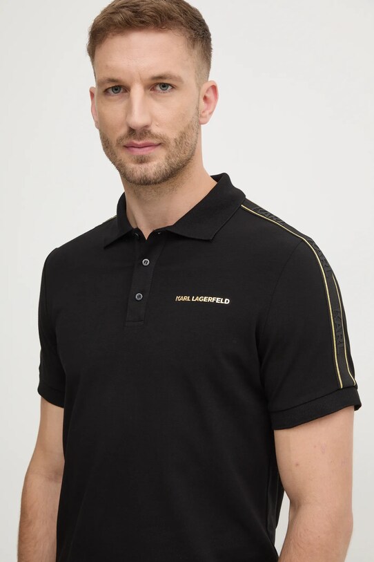Karl Lagerfeld tricou polo negru 745461.551235